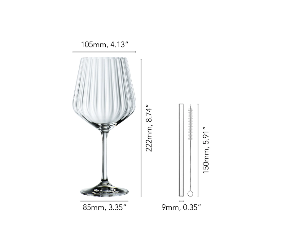 Tastes Good 4 bicchieri da gin tonic + cannucce - Nachtmann - immagine 2