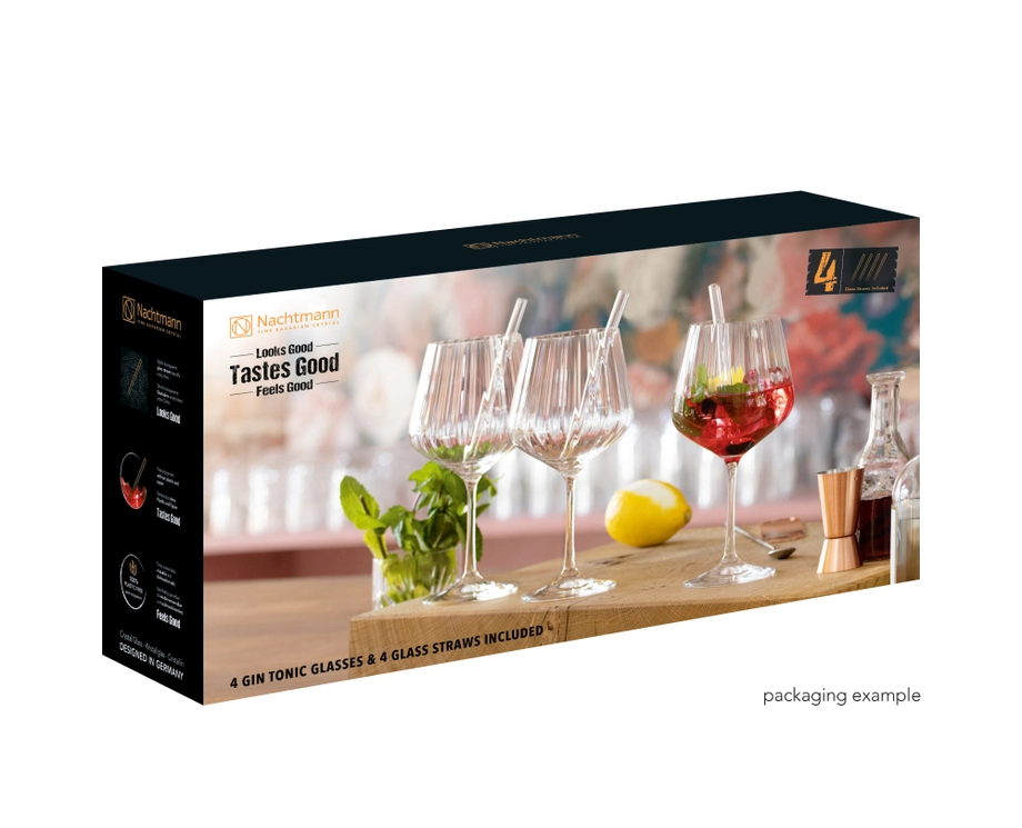 Tastes Good 4 bicchieri da gin tonic + cannucce - Nachtmann - immagine 4