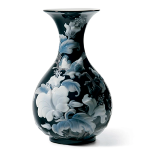 Vaso nero passerotti - Lladrò